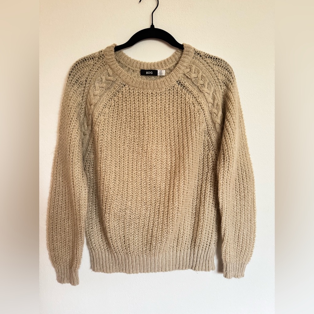 BDG Beige Cable Knit Sweater